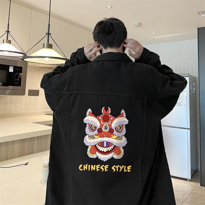 牛仔夹克男大码牛仔外套男茄克NJ77185-P60加绒款-P75,男装夹克,电商A040