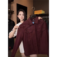 1506/QJ670/P104美式潮牌烫钻十字架牛仔外套男女潮流牛仔衣夹克，男装工装外套，星座1506