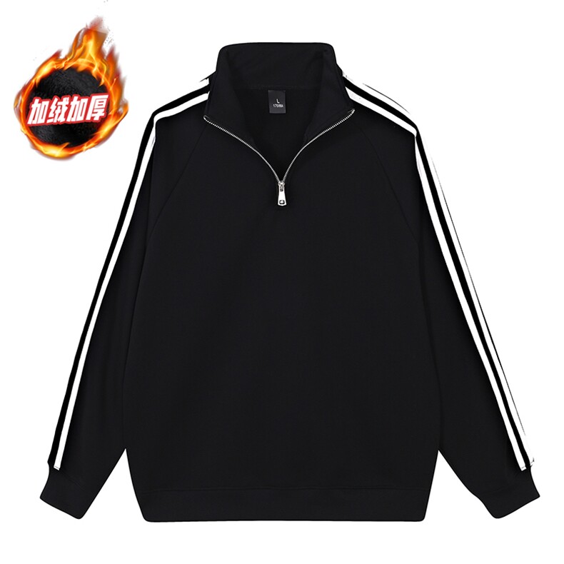 加绒奥粒绒重磅500克足POLO领拉链圆领卫衣外套RH143JR-P55，男装Polo衫，星座610B-1