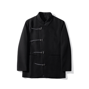 1中式金属盘扣大码M-5XL西服男96%聚酯纤维4%氨纶XF77071P85控128图片