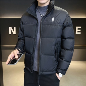 9826-L-4XL-P175标50绒店主风男士休闲刺绣拼色立领羽绒服外套图片