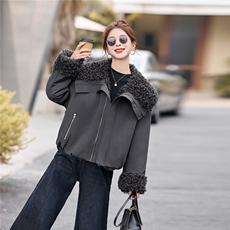 现货！现货！冬季新款女装2025年时尚气质休闲加厚羊羔毛外套，女装派克服，涵墨