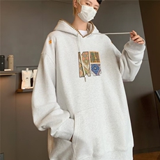 时尚华棉包边毛巾绣连帽袋鼠袋卫衣男装外套XZ212-1-QWY8052-P55，女装短外套，星座212-1