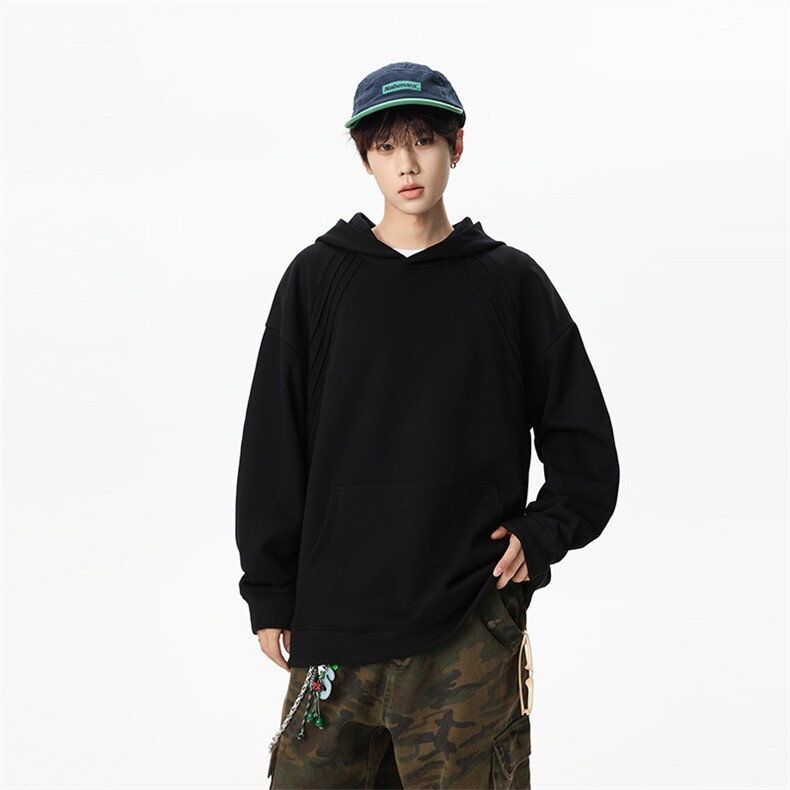 311B-1-9125-P37控69时尚高街套头卫衣拼接宽松休闲百搭上衣，男装卫衣，星座311B-1