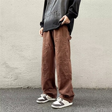 美式工装裤潮宽松oversize裤子男高街vibe休闲长裤N0537-P45，男装休闲裤，星座308B-1