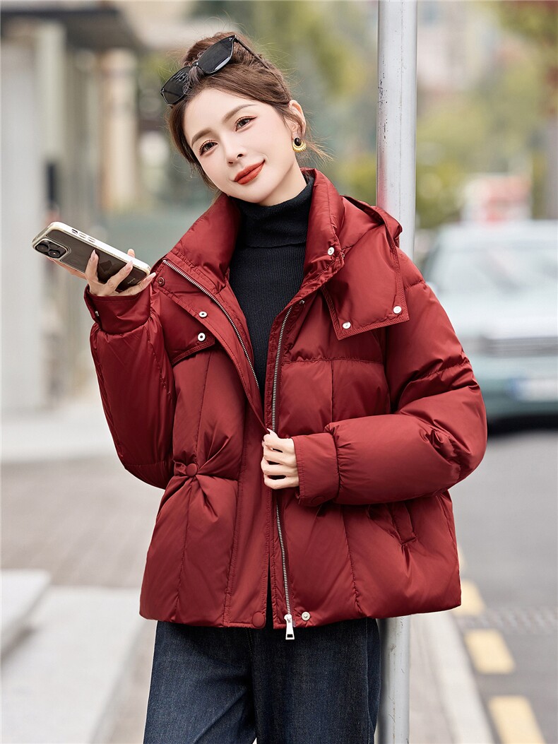 超好看短款羽绒服女2025冬新款时髦洋气白鸭绒外套,女装羽绒服,伊仟回