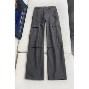 B221 美式ins高街筒洗褪多口袋工装休闲牛仔裤 LK26648-特P55控98图片