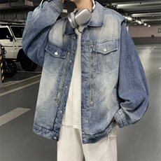 美式水洗牛仔夹克男秋季复古设计感小众情侣款高级感外套J2027，男装夹克，星座1116A-1（原606A）