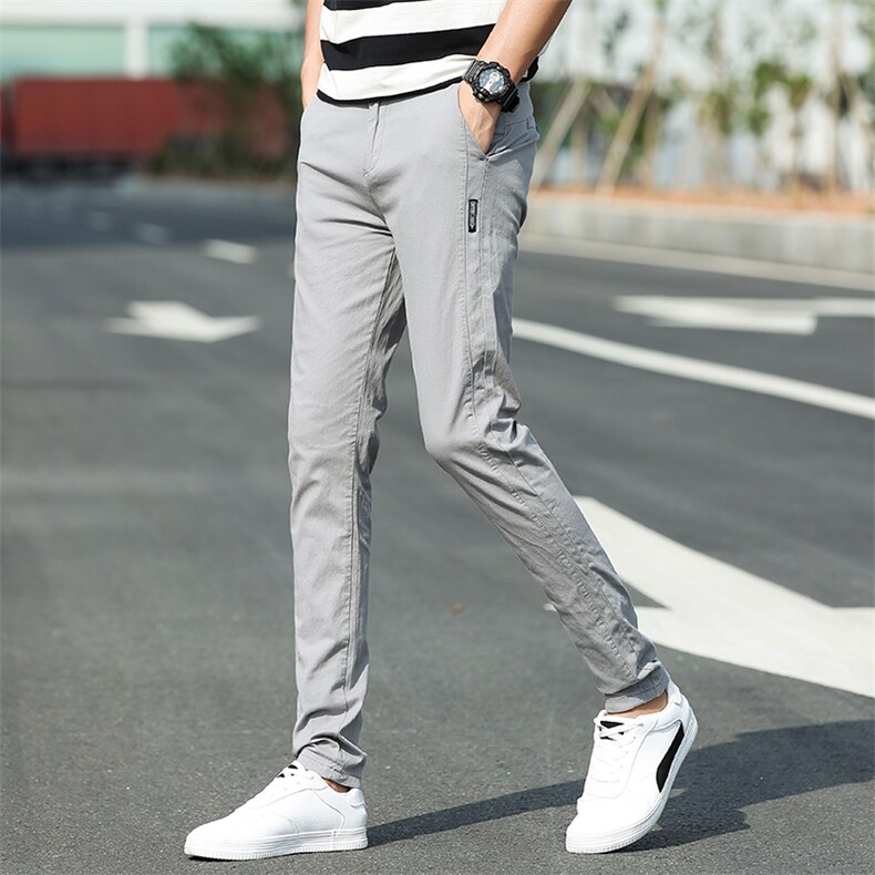 夏季男士裤子韩版潮流休闲裤修身直筒宽松透气弹力长裤,男装休闲裤,星座509