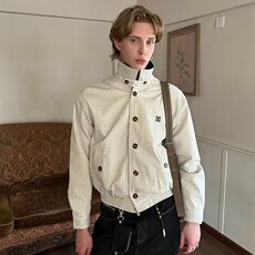 网图~老钱风威尔逊亲王miu系格子夹克外套W1563/P75，男装夹克，电商B350