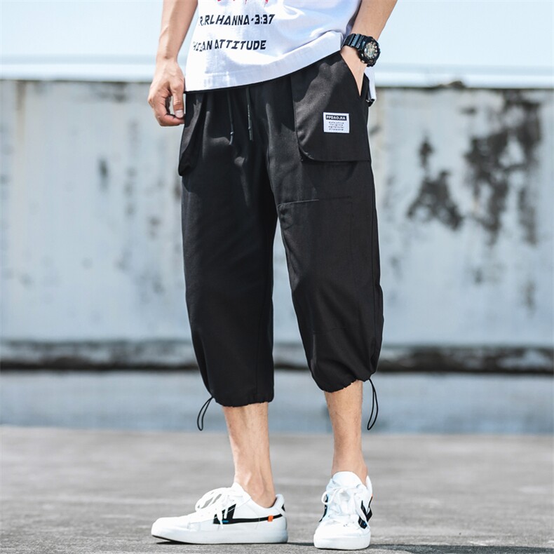 2021夏季新天台日系大码休闲裤宽松工装男束脚七分裤K377-P45,男装休闲裤,电商A001