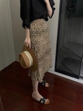气质豹纹半裙，女装半身裙，Fueeh(4F)
