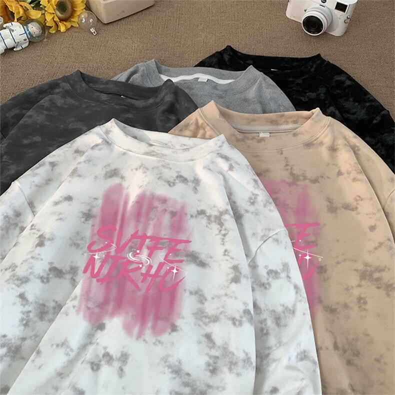 260克重磅扎染德绒圆领打底衫【有货】C403A-DR25427RL-P25，男装T恤，电商C403A