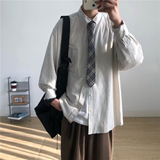 1506/QP060/P39港风chic网红长袖条纹衬衫休闲打底衬衣ulzzang，男装T恤，星座1506