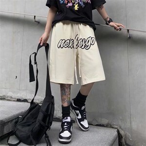 街头嘻哈五分裤男士运动短裤潮牌宽松美式休闲潮流中裤D6070-P26图片