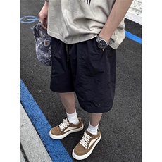 夏季新款沙滩裤男美式复古高级感潮牌宽松休闲运动五分裤工装短裤，男装牛仔裤，星座506A
