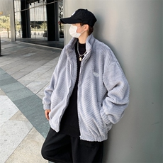 冬季新款兔毛外套男潮牌高街痞帅情侣休闲加厚保暖棉衣棉袄Y92，男装棉衣，星座506