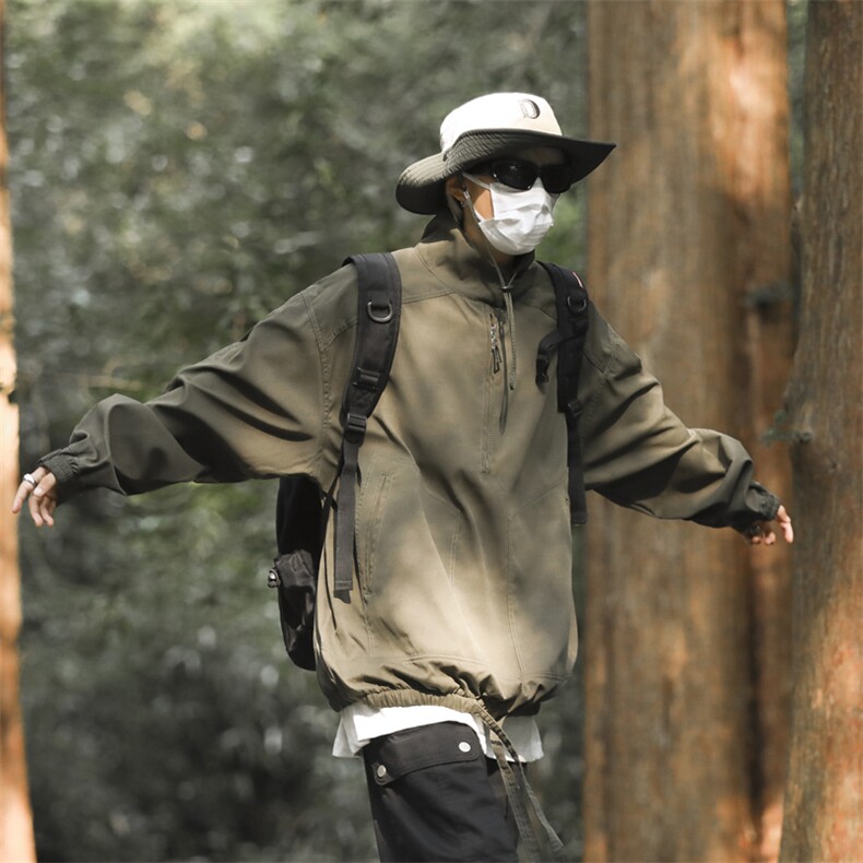 山系复古休闲外套男冲锋衣工装夹克春秋美式宽松上衣潮JK0415-P53,男装夹克,星座308B-1
