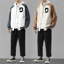 运动休闲套装夹克2021新款潮流秋季男生搭配帅气三件套DF157T，男装夹克，电商A102