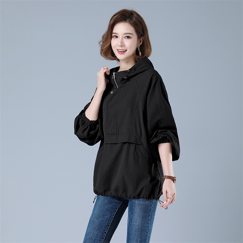 2022年秋新品494款套头外套纯色纯棉宽松型,女装大码女装,秋牧寒烟