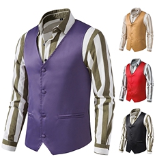 男士纯色婚庆礼服马甲英伦休闲修身舞台服装M72，男装背心/马甲，星座1314