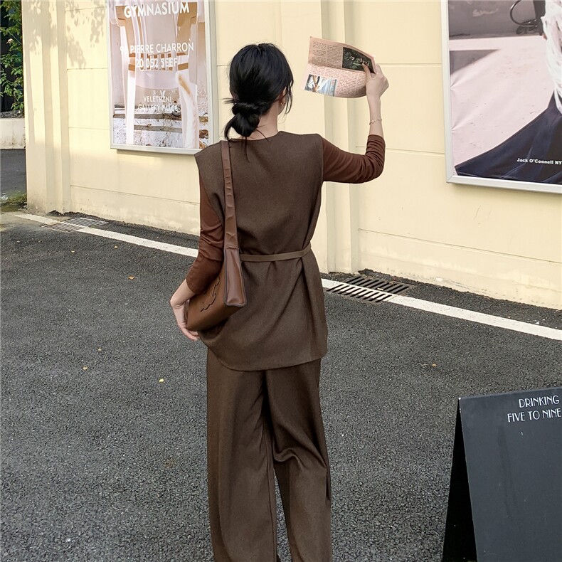 2025秋季三件套马甲套装配腰带RF2C290-6867#-P185-K285,女装套装/套裙,2C290