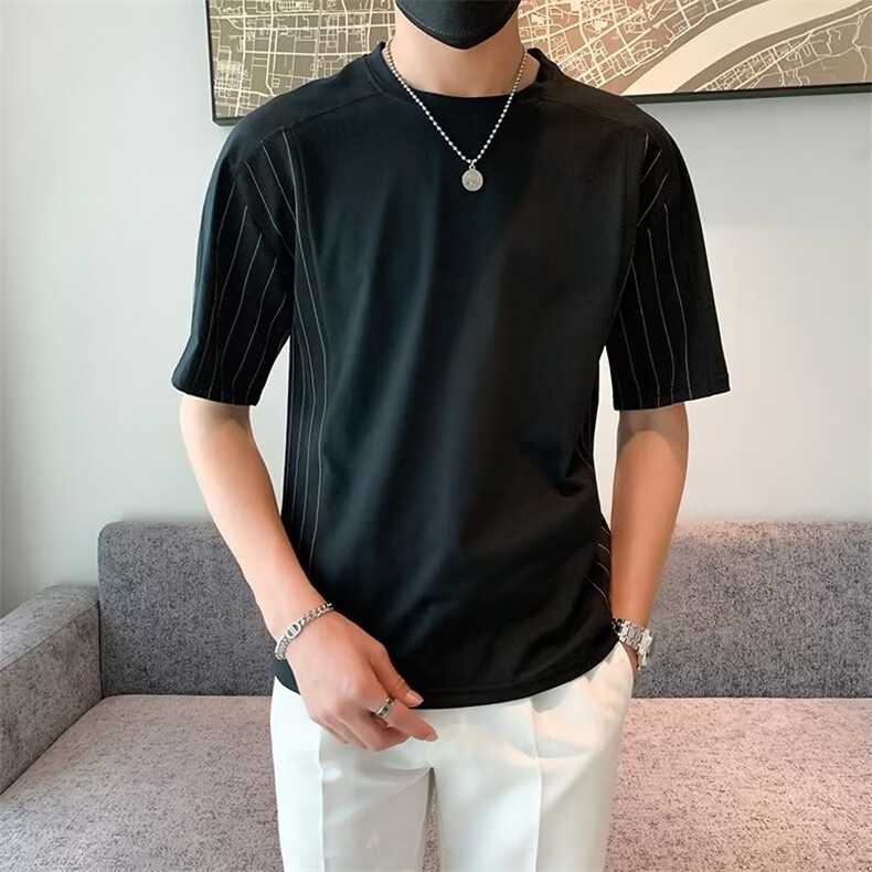 日常男百搭时尚潮牌新款夏季圆领短袖气质青春流行T恤LT561P33图片