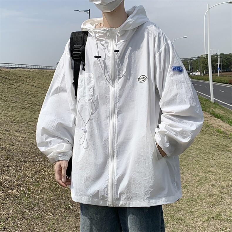 FS2301-P45控68夏季港风宽松情侣防晒服外套薄款防晒衣UPF50+,男装防晒衣,电商A036A