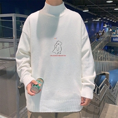 M18140-P45加绒款-P65半高领毛衣男士大码针织衫男毛线衣男，男装针织衫/毛衣，电商A040