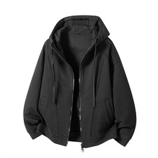 美式高级感连帽卫衣男2026潮牌复古高街oversiz开衫外套，女装短外套，星座914