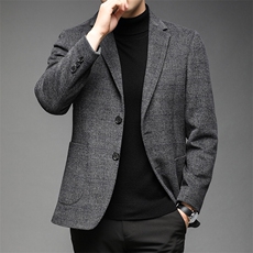 中青年男士羊毛西装秋冬纯色休闲便服西服男上衣外套DS81011-P275，男装西服，电商B212（原钱塘6029）