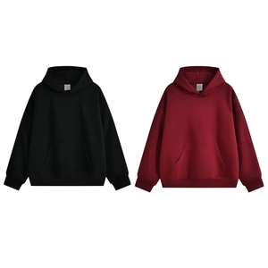 重磅全棉无帽绳450克拉链连帽卫衣硬挺短宽套头外套男 RH5344-P50图片