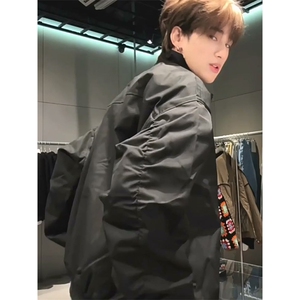 26春装新款美拉德立领飞行夹克boxy廓形休闲百搭外套上衣开衫外套图片