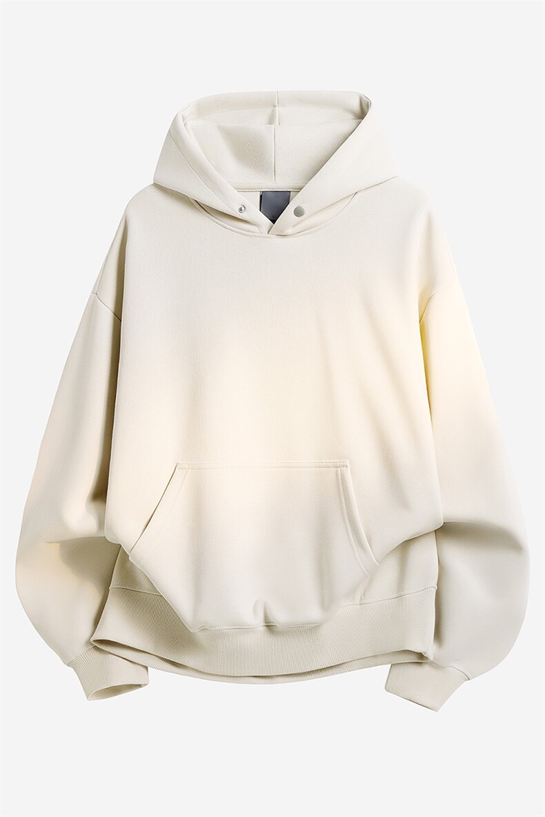 重磅65棉450克双排扣连帽卫衣纯色套头外套男上衣RH5323-P47，女装短外套，星座610B-1