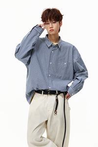 2026春季新款休闲男生日系格子宽松衬衫B315-ST001-特p40控88图片
