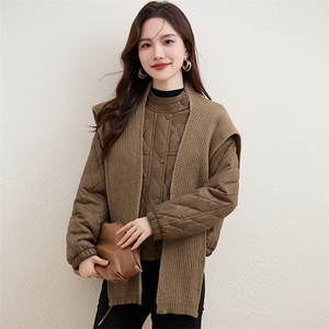 菱格皮衣棉服女短款秋冬季2023新款小个子派克服加绒外套轻薄棉衣图片