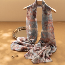 高端水溶印花精纺纯山羊绒围巾大披肩女流苏2025秋冬新款围巾围脖，商品下架区，江帆羊绒