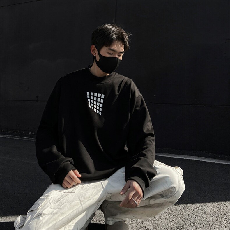 解构刺绣圆领卫衣长袖t恤男 cp118-特p55图片