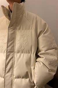 冬款字母肌理压花立领棉衣boy美式盐系加厚保暖棉服A071-589-P115图片