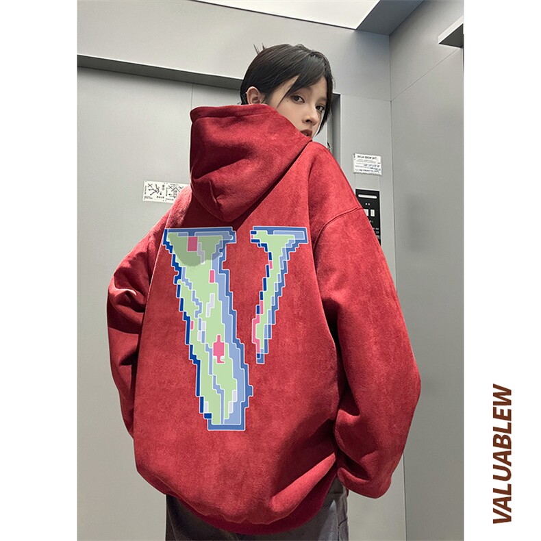 麂皮绒连帽卫衣重磅400克像素v印花JL7118-P45控78（抖音不可售）,男装卫衣,星座508（原C305）