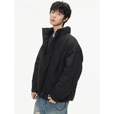 2025冬季新款简约纯色菱格立领羽绒服男潮牌百搭保暖羽绒服外套，男装羽绒服，电商A234