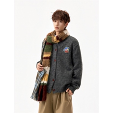 【现货】XZ1218MY9577特价P51美式复古趣味卡通刺绣开衫毛衣，男装针织衫/毛衣，星座1218（原611-3）