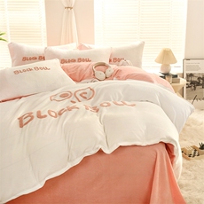 新款球球毛巾绣牛奶绒四件套，床品套件，一起卖家纺