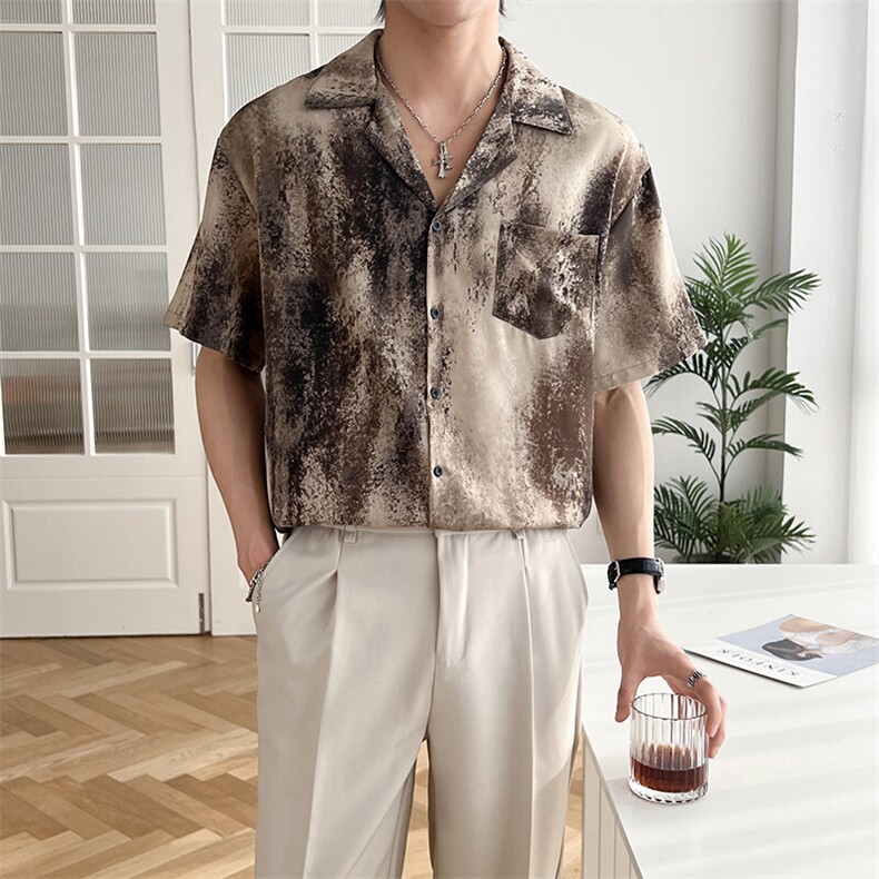 B353CS368P55M-3XL聚酯纤维100夏季新款2025冰丝衬衫直播款2,男装衬衫,电商B353