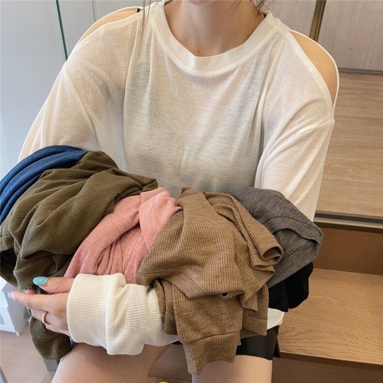 露肩休闲百搭上衣，其它，简单小珍