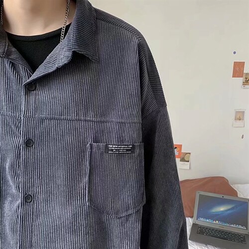 灯芯绒衬衫男士长袖ins宽松休闲外套C105P35