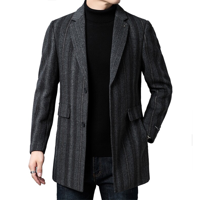 DZ93316钱塘2020-3冬季厚款商务休闲简约中年男士毛呢大衣P300,男装毛呢大衣,钱塘207-3
