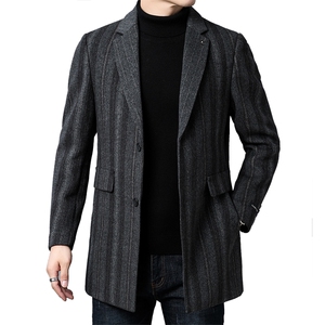 DZ93316钱塘2020-3冬季厚款商务休闲简约中年男士毛呢大衣P300图片