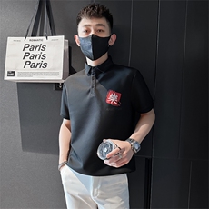 社会小伙夏季男士商务短袖体恤翻领印花半袖Polo衫C208-8885-P38，男装T恤，电商C208