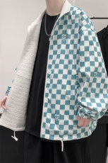 秋上新两面穿开衫夹克港风男女韩版徽章棒球服时尚外套8002-P100，男装夹克，电商A441-1
